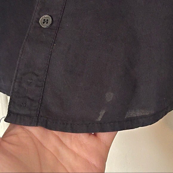 James Perse Slub Side Panel Button Front Shirt in Black Size 2 - Picture 5 of 14